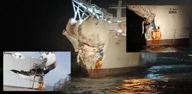 Two ships accidentally crash in open waters near Karachi