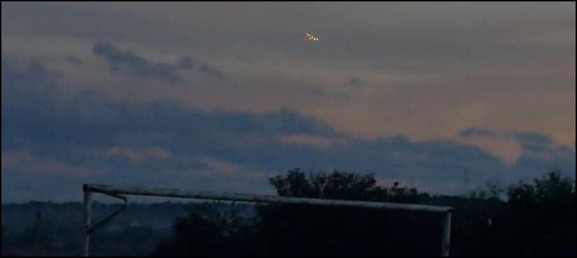 WATCH: Eerie lights flying in formation raise UFO fears